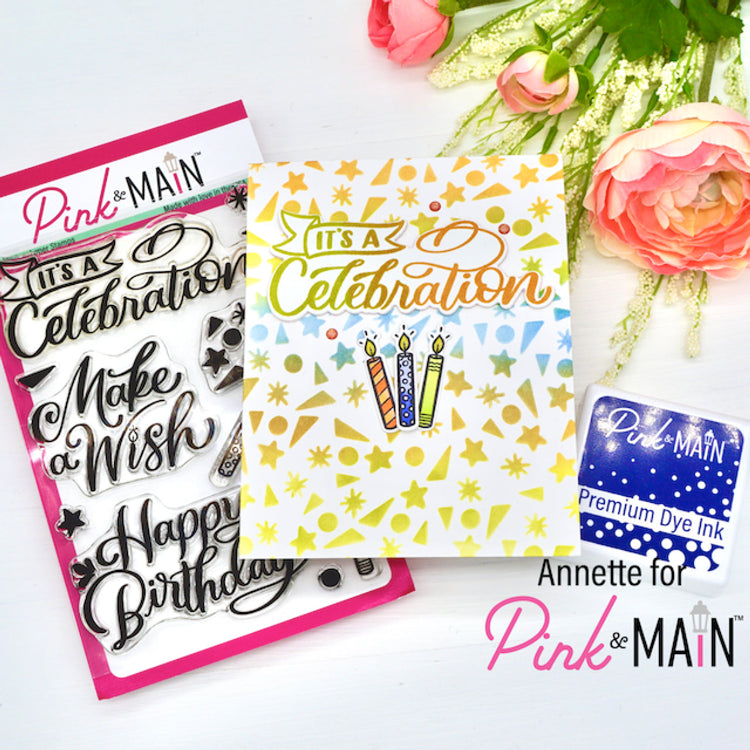 Pink and Main Confetti Stencil PMS102 candles