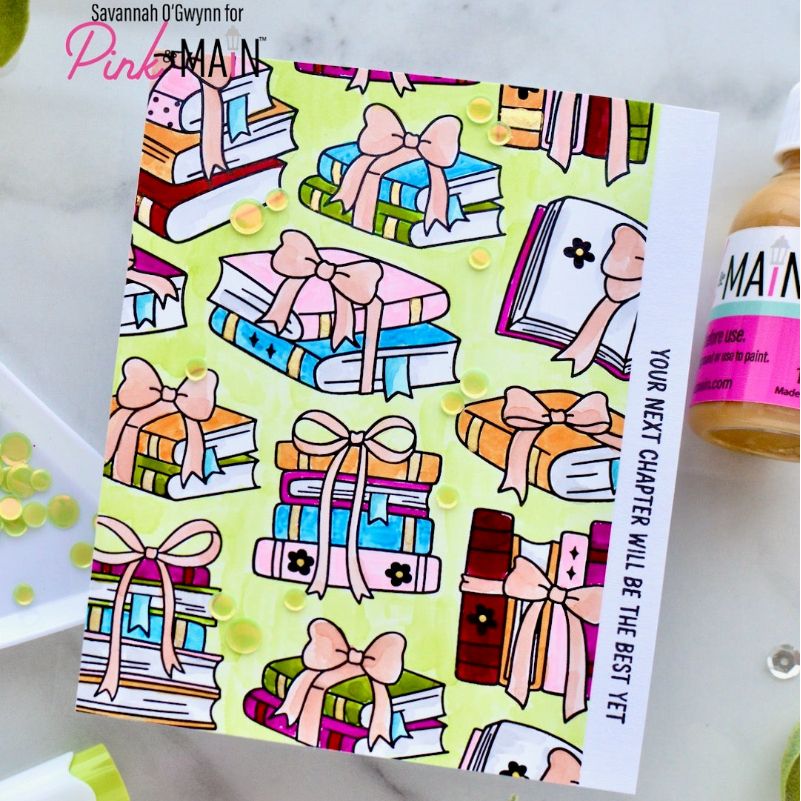 Pink and Main Coquette Books Foilables Panels pmf398 pink bows