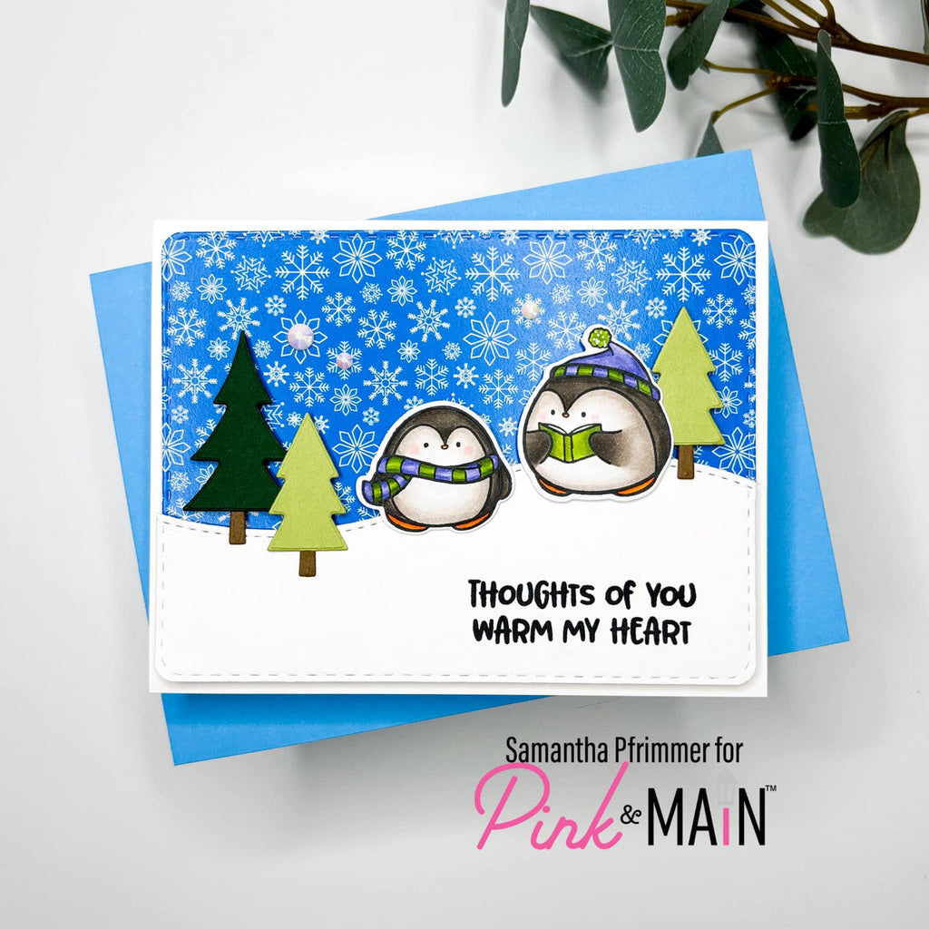 Pink and Main Cozy Penguins Dies pnm698 snowflakes