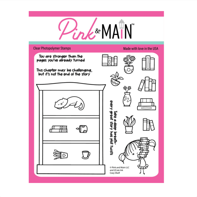 Pink and Main Cozy Shelf Clear Stamp and Die Set image 1