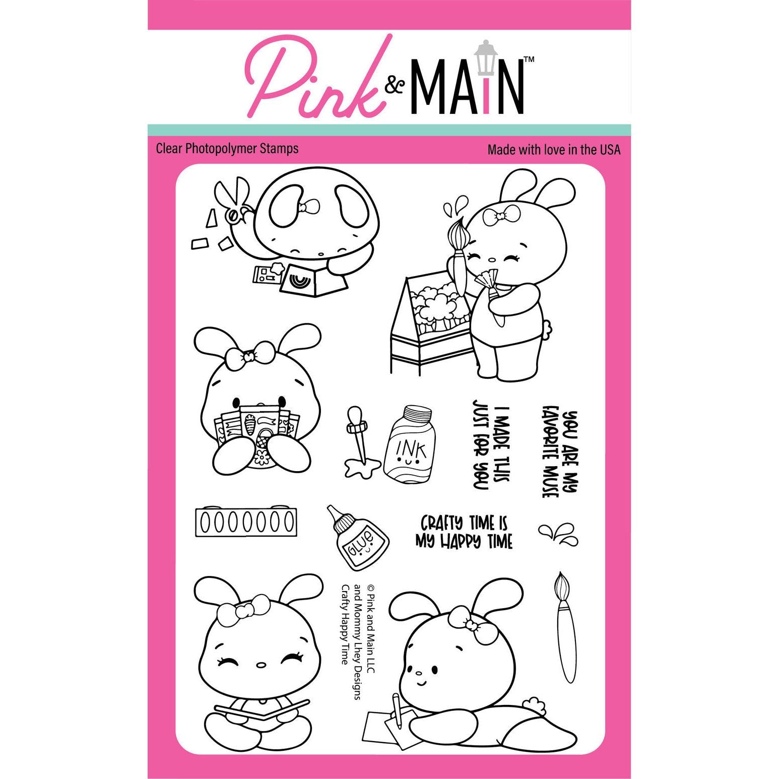 Pink and Main Crafty Happy Times Clear Stamps pm0747