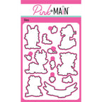 Pink and Main Critters With Flowers Dies pnm745