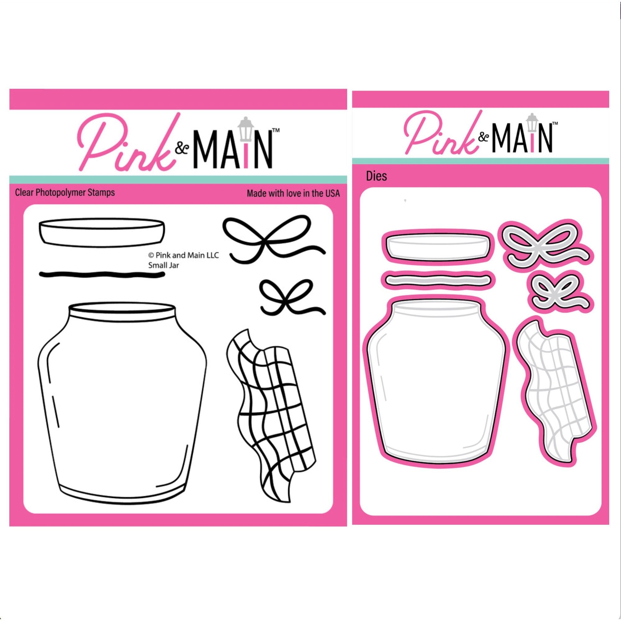 Pink and Main Cute Little Jar Clear Stamp and Die Set