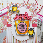 Pink and Main Cute Little Jar Clear Stamps pm0890 have a sweet birthday card