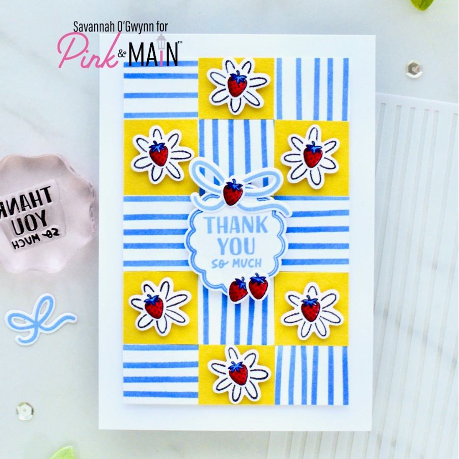 Pink and Main Cute Little Jar Dies pnm889 thank you so much card