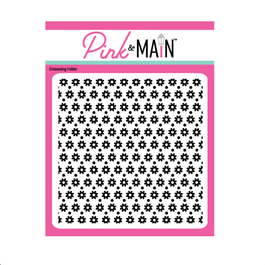 Pink and Main Daisy Dots 6x6 Embossing Folder pmt110