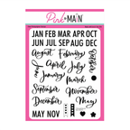 Pink and Main Date It Months Clear Stamps pm0826