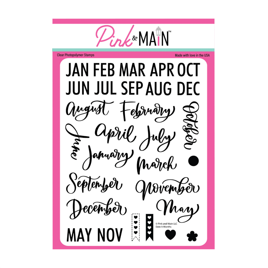 Pink and Main Date It Months Clear Stamps pm0826
