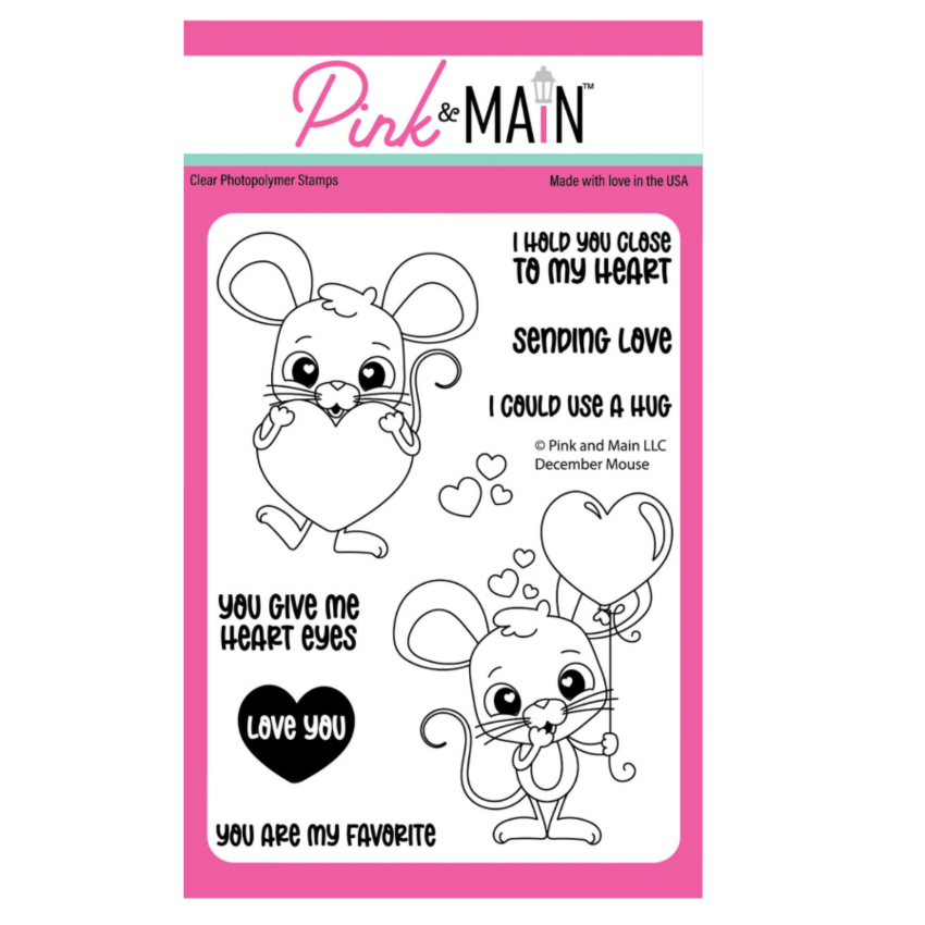 Pink and Main December Mouse Clear Stamp and Die Set image 3