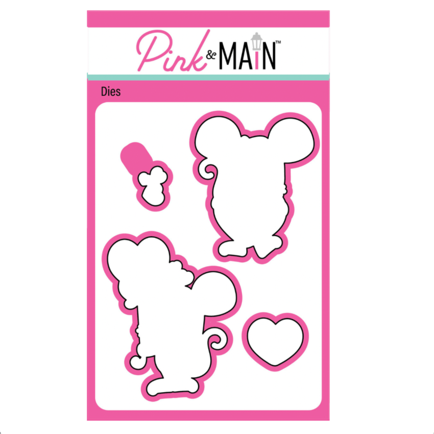 Pink and Main December Mouse Clear Stamp and Die Set image 4