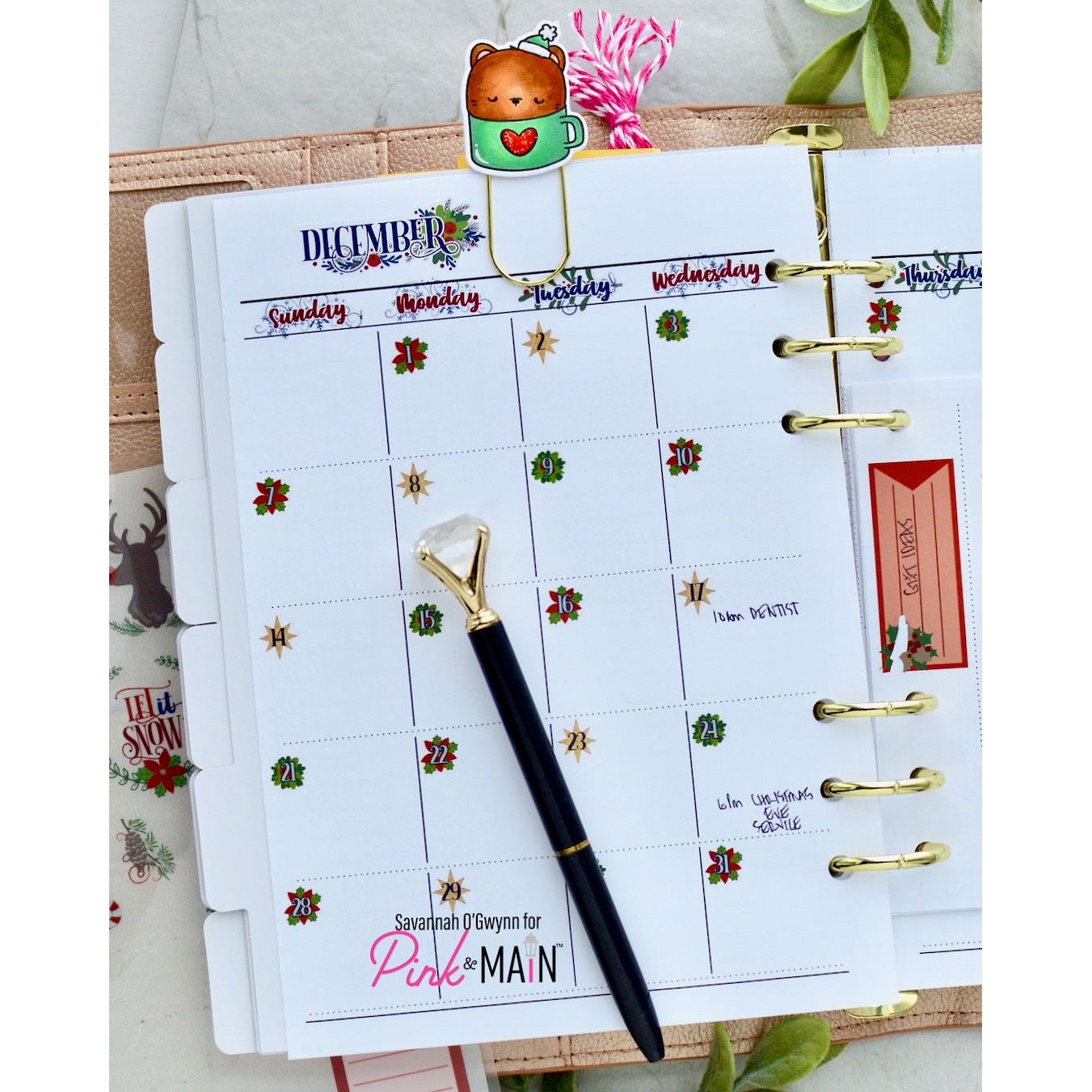 Pink and Main December Rub Ons pmr004 journal