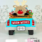Pink and Main Deer and Elf Peeker Dies pnm795 warm wishes
