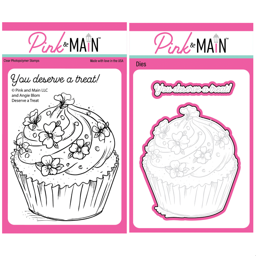 Pink and Main Deserve a Treat Clear Stamp and Die Set
