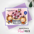 Pink and Main Deserve a Treat Clear Stamp and Die Set blue balloon