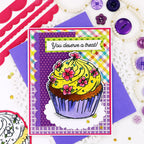 Pink and Main Deserve a Treat Clear Stamp and Die Set pink flowers