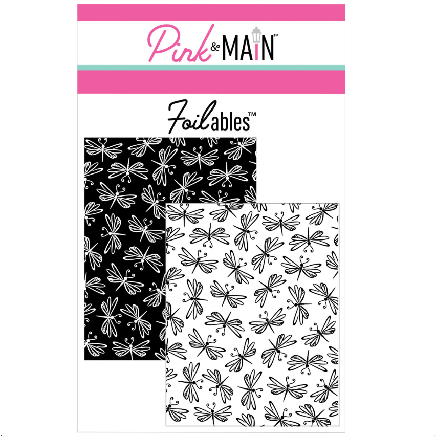 Pink and Main Dizzy Dragonflies Foilables Panels pmf406