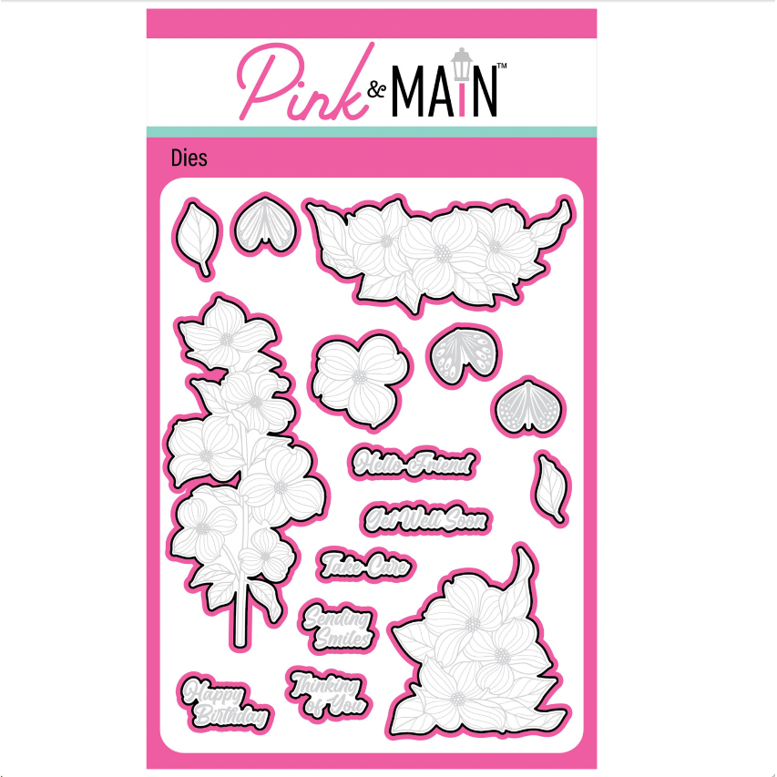 Pink and Main Dogwood Blooms Clear Stamp and Die Set image 2