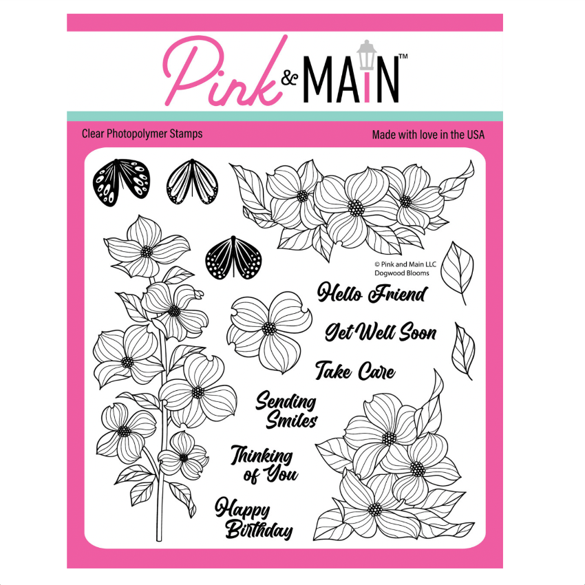 Pink and Main Dogwood Blooms Clear Stamps pm0878