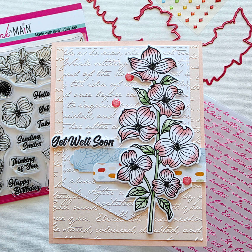 Pink and Main Dogwood Blooms Dies pnm870 get well soon
