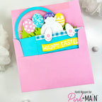 Pink and Main Easter Basket Pop Up Card Dies pnm831 happy easter eggs
