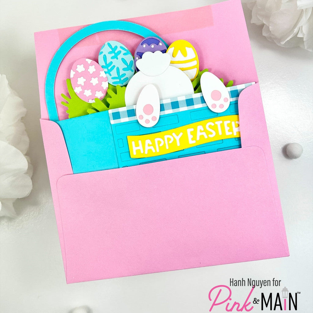 Pink and Main Easter Basket Pop Up Card Dies pnm831 happy easter eggs