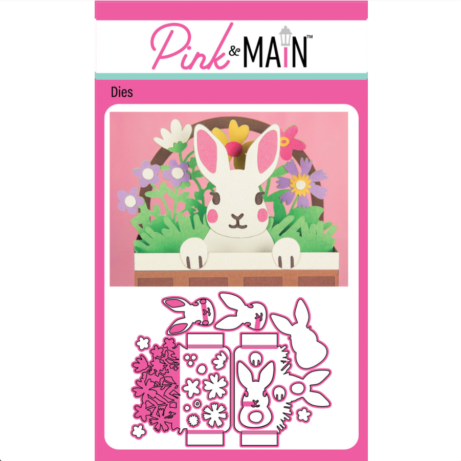Pink and Main Easter Basket Pop Up and Bunny In The Basket Add On Die Set image 2