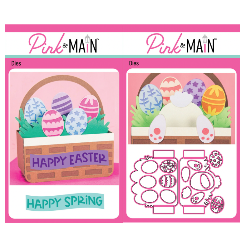 Pink and Main Easter Basket Pop Up and Bunny Tail Basket Add On Die Set
