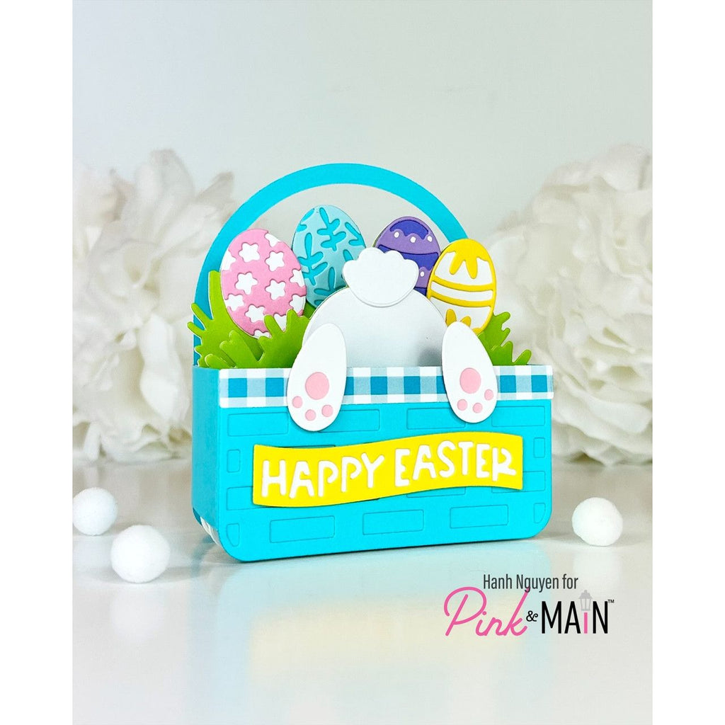 Pink and Main Easter Basket Pop Up and Bunny Tail Basket Add On Die Set blue basket