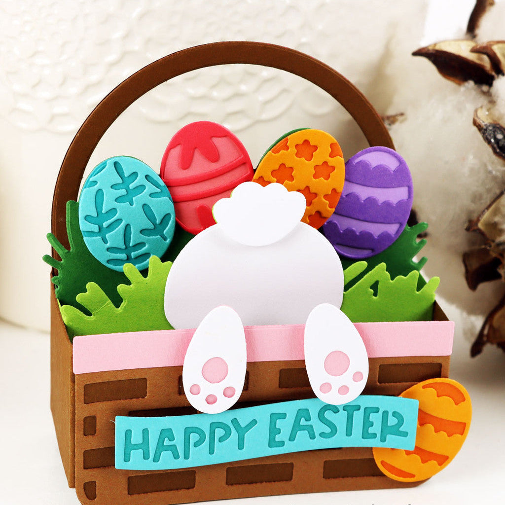 Pink and Main Easter Basket Pop Up and Bunny Tail Basket Add On Die Set easter eggs