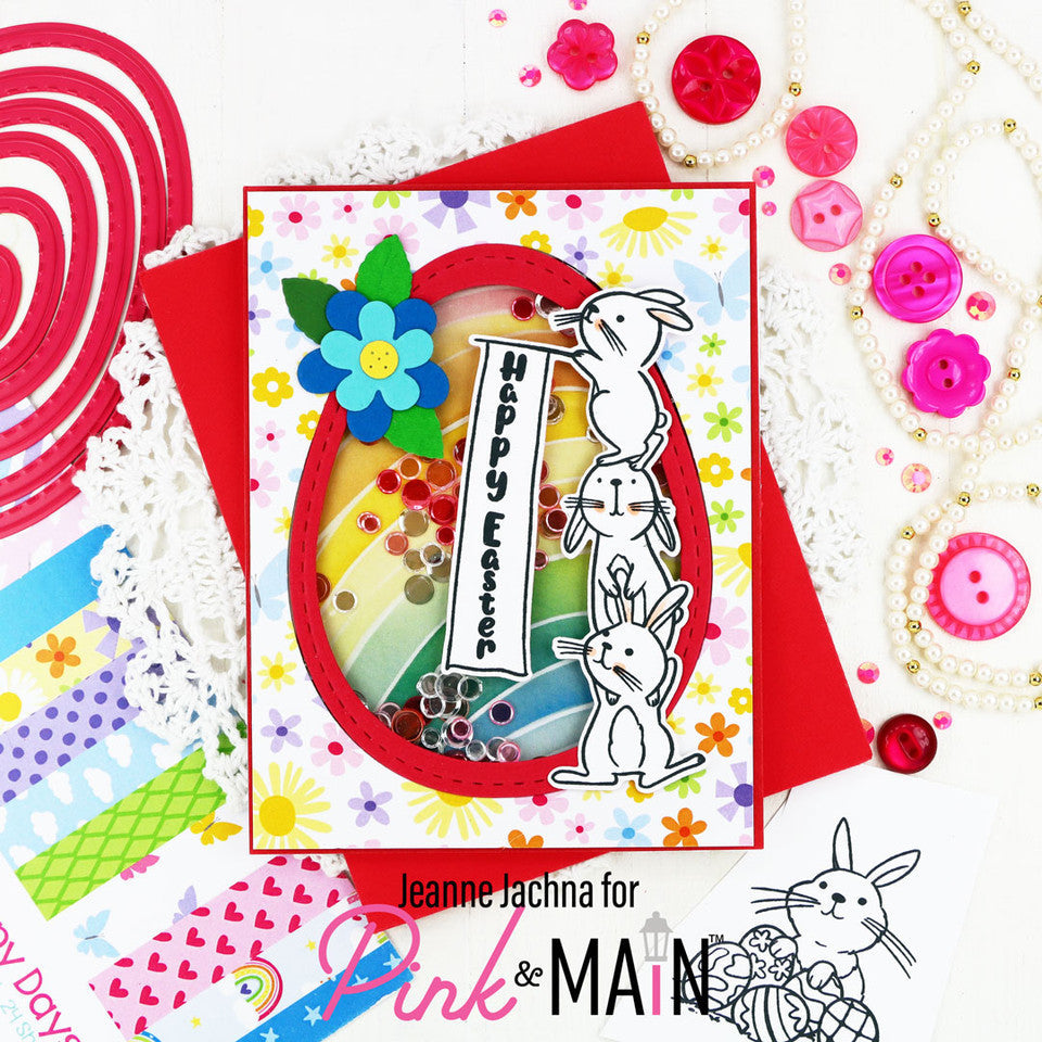 Pink and Main Easter Flag Dies pnm714 shaker card