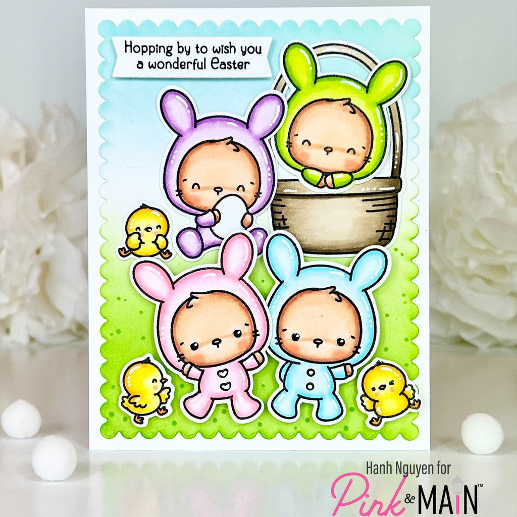 Pink and Main Egg-stra Sweet Clear Stamps pm0846 easter basket