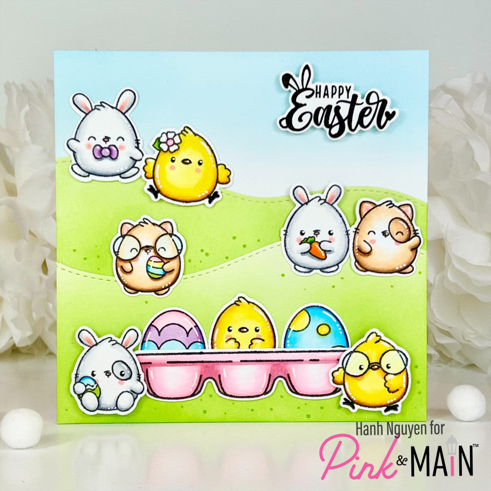Pink and Main Eggstraordinary Clear Stamps pm0758 easter