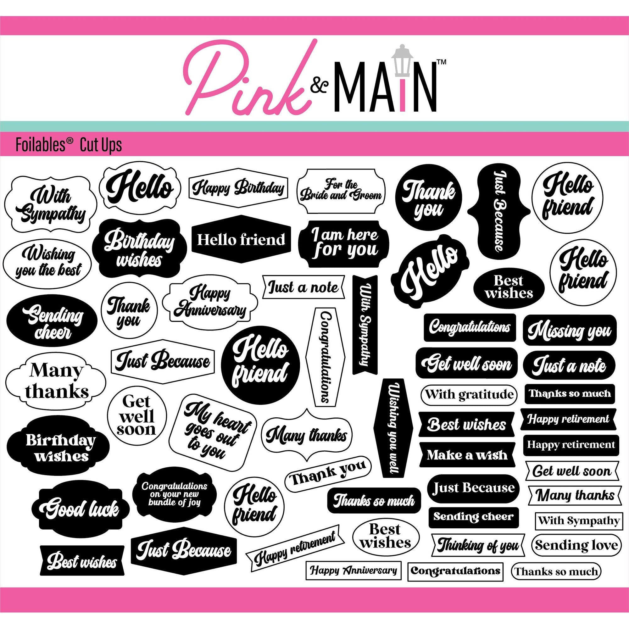 Pink and Main Everyday Sentiments Foilables Cut Ups pmf301