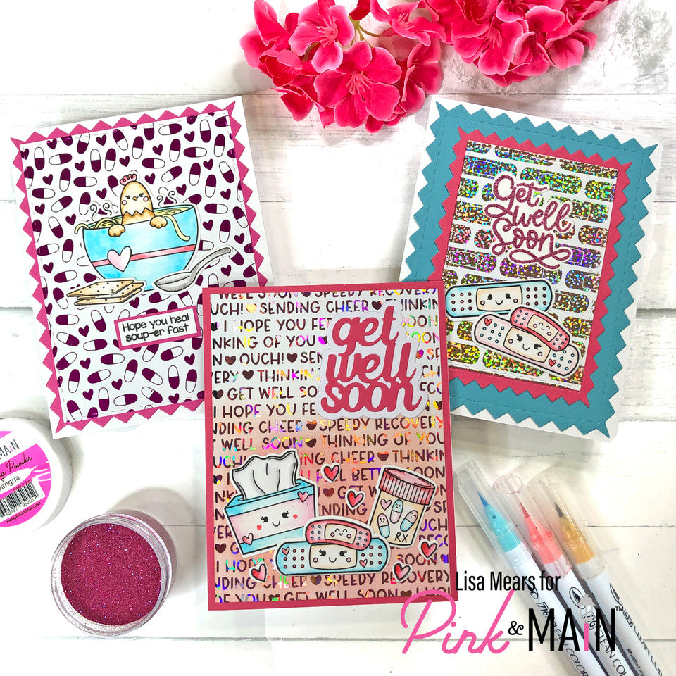 Pink and Main Fairy Wings Violet Cheerfoil Roll PMF020 get well soon