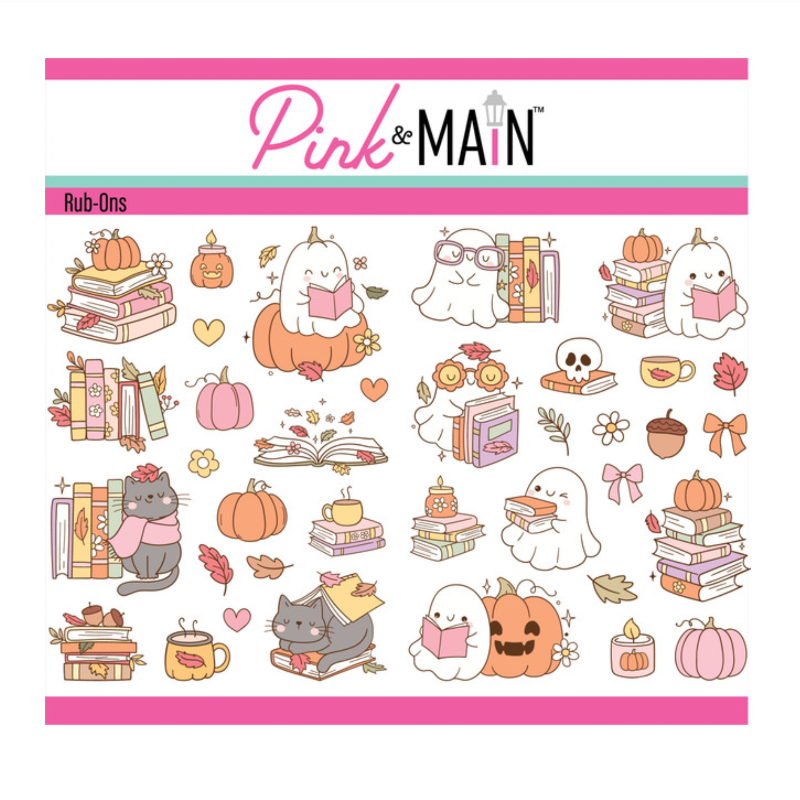 Pink and Main Fall Bookish Rub-ons pmr018
