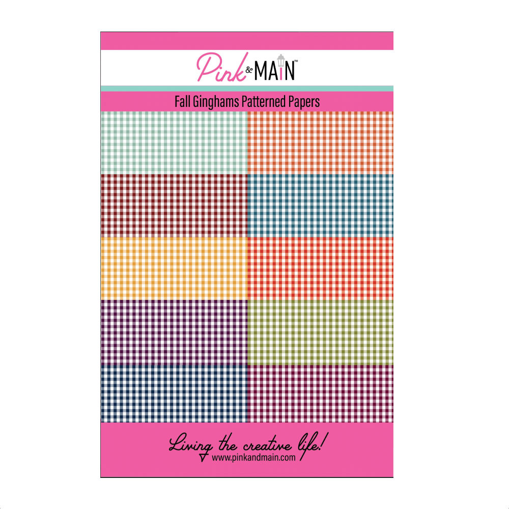 Pink and Main Fall Gingham 8.5 x 5.5 inch Paper Pack pmp177