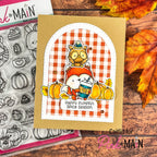 Pink and Main Fall Gingham 8.5 x 5.5 inch Paper Pack pmp177 owl