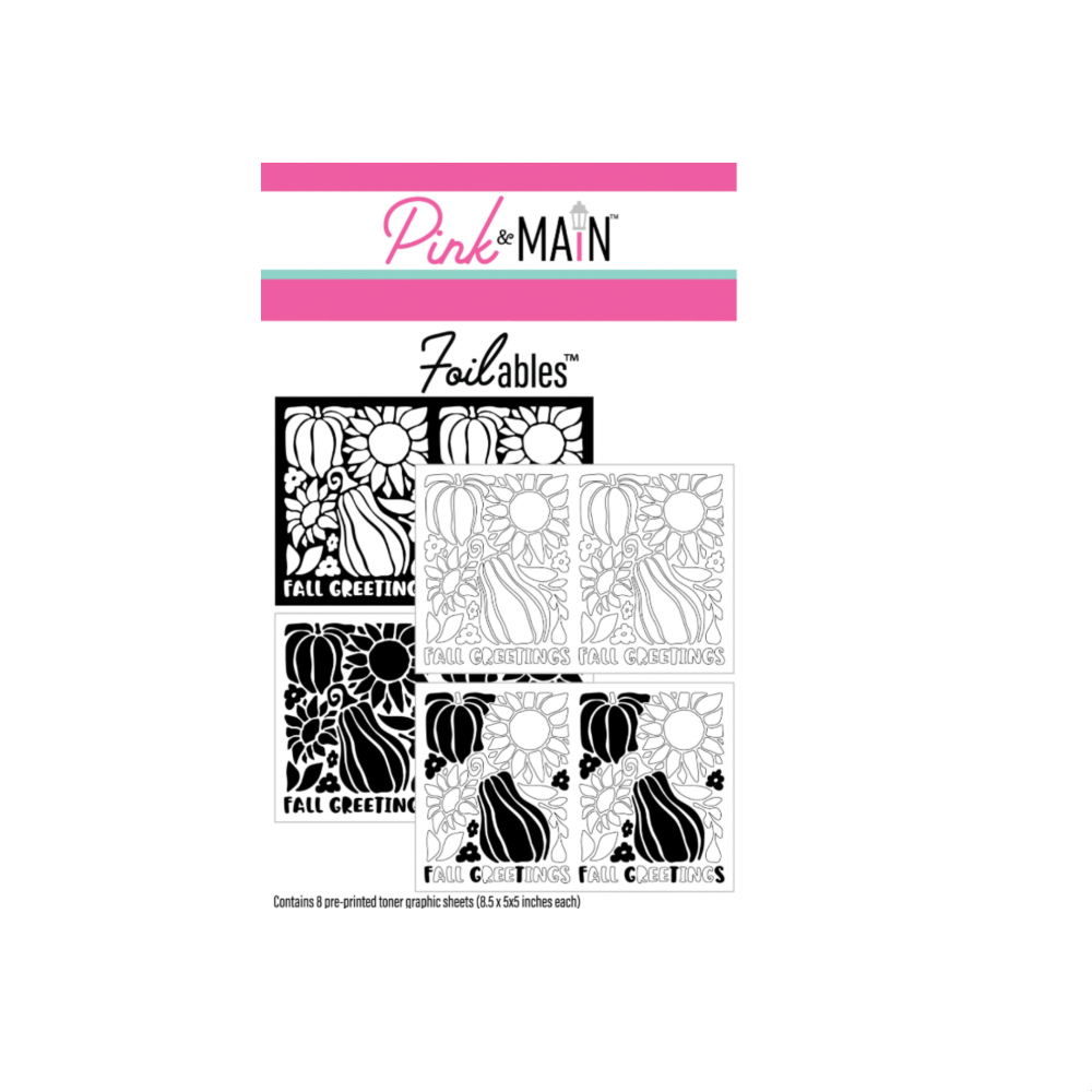 Pink and Main Fall Greetings Stencil and Foilables Sheets Set image 1
