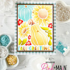 Pink and Main Fall Greetings Stencil and Foilables Sheets Set squash