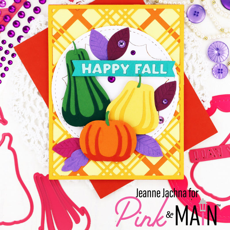 Pink and Main Fall Pumpkin Dies pnm794 happy fall