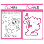 Pink and Main February Cat Clear Stamp and Die Set