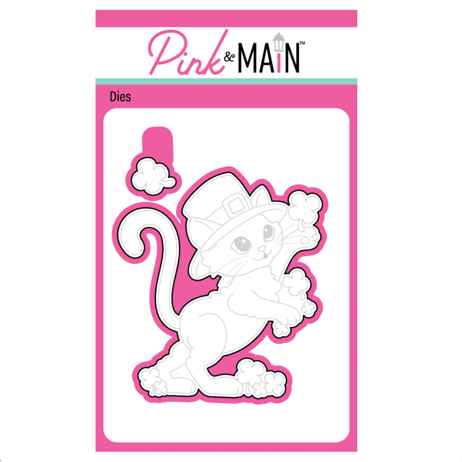 Pink and Main February Cat Clear Stamp and Die Set image 2