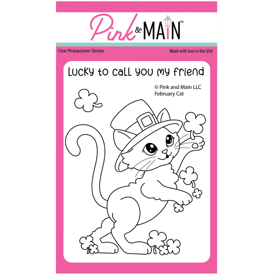 Pink and Main February Cat Clear Stamps pm0850