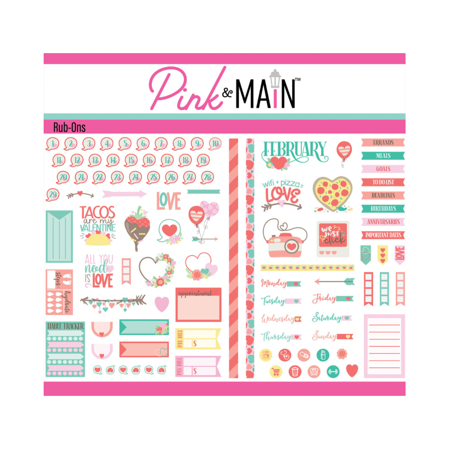 Pink and Main February Rub Ons pmr006