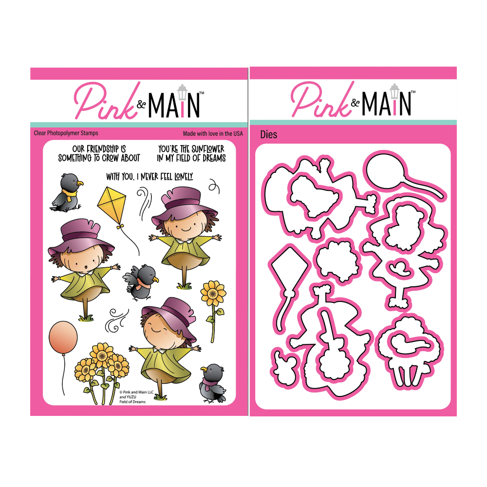 Pink and Main Field of Dreams Clear Stamp and Die Set