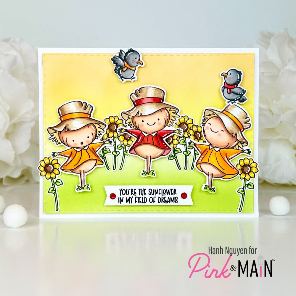 Pink and Main Field of Dreams Clear Stamp and Die Set flowers
