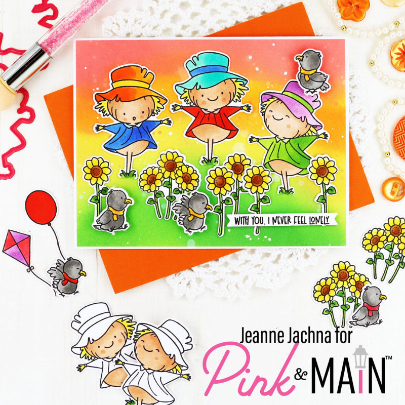 Pink and Main Field of Dreams Clear Stamp and Die Set hats