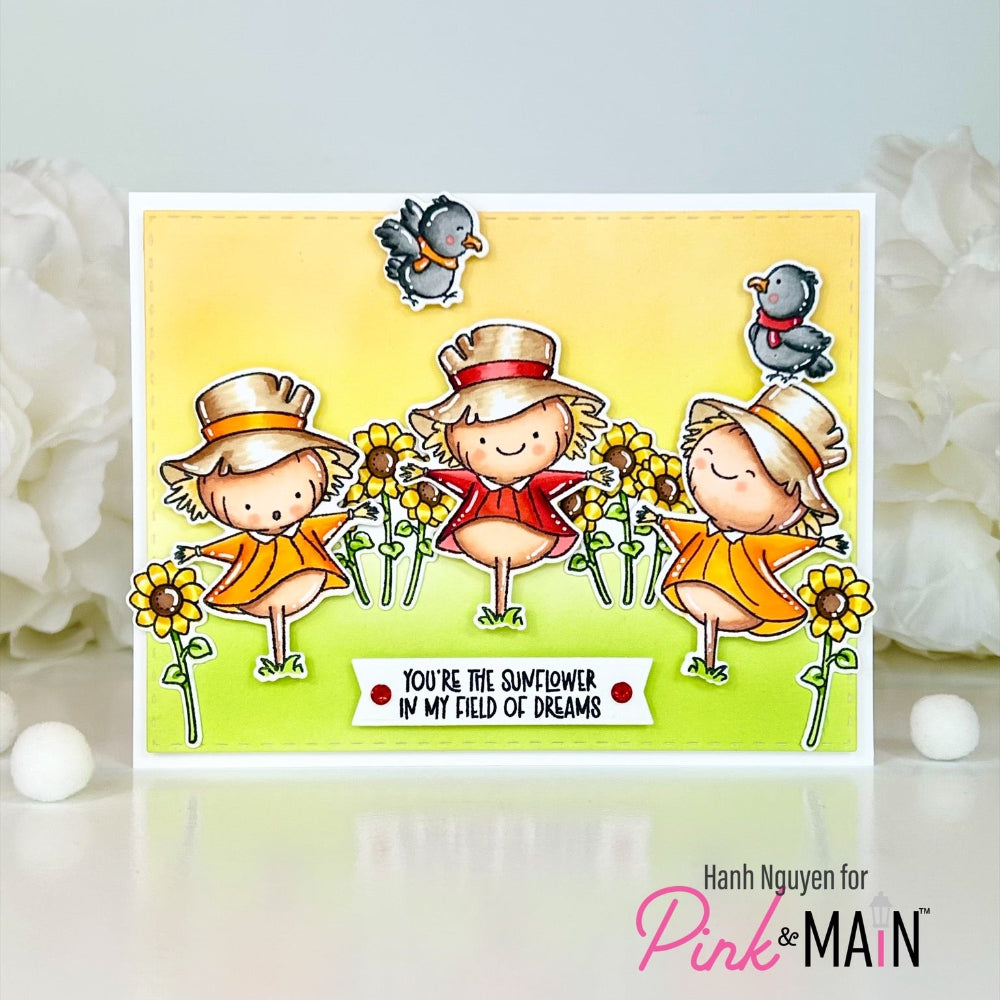 Pink and Main Field of Dreams Clear Stamps pm0812 sunflowers