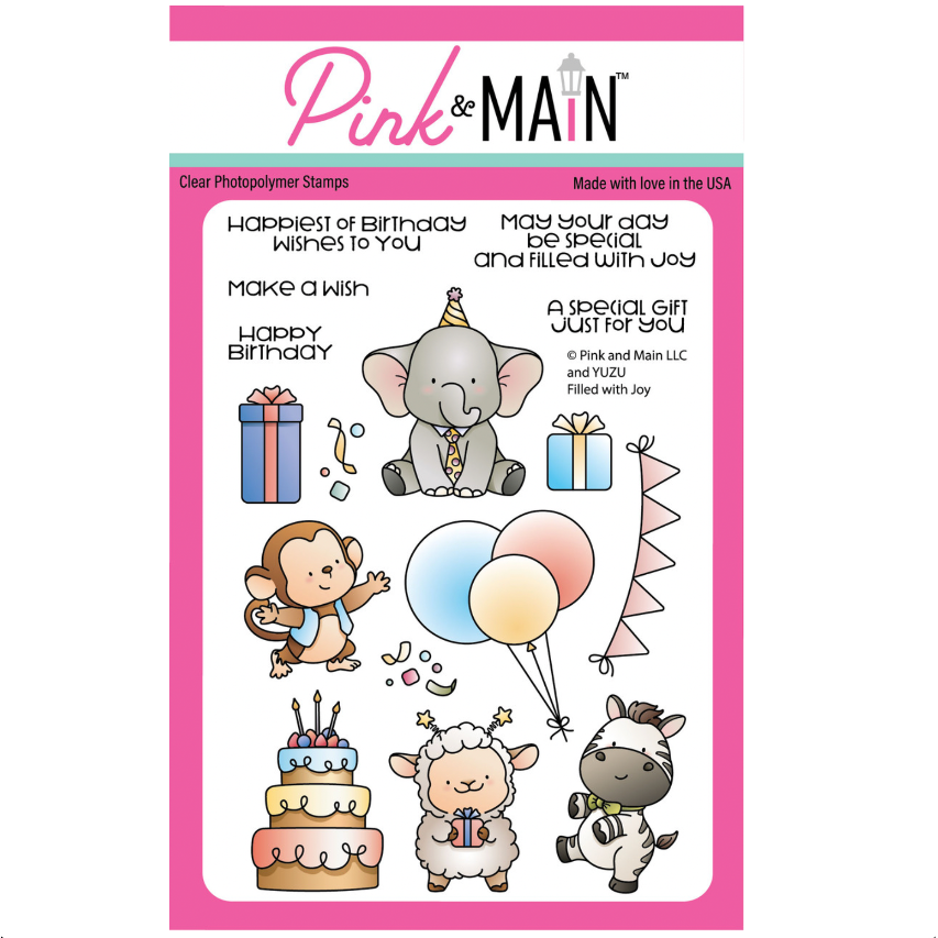 Pink and Main Filled With Joy Clear Stamp and Die Set image 1