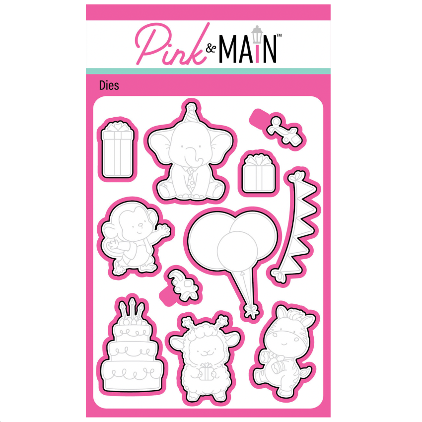 Pink and Main Filled With Joy Clear Stamp and Die Set image 2